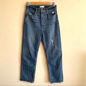 LOFT The 90's High Waist Straight Indigo Wash Denim Jeans